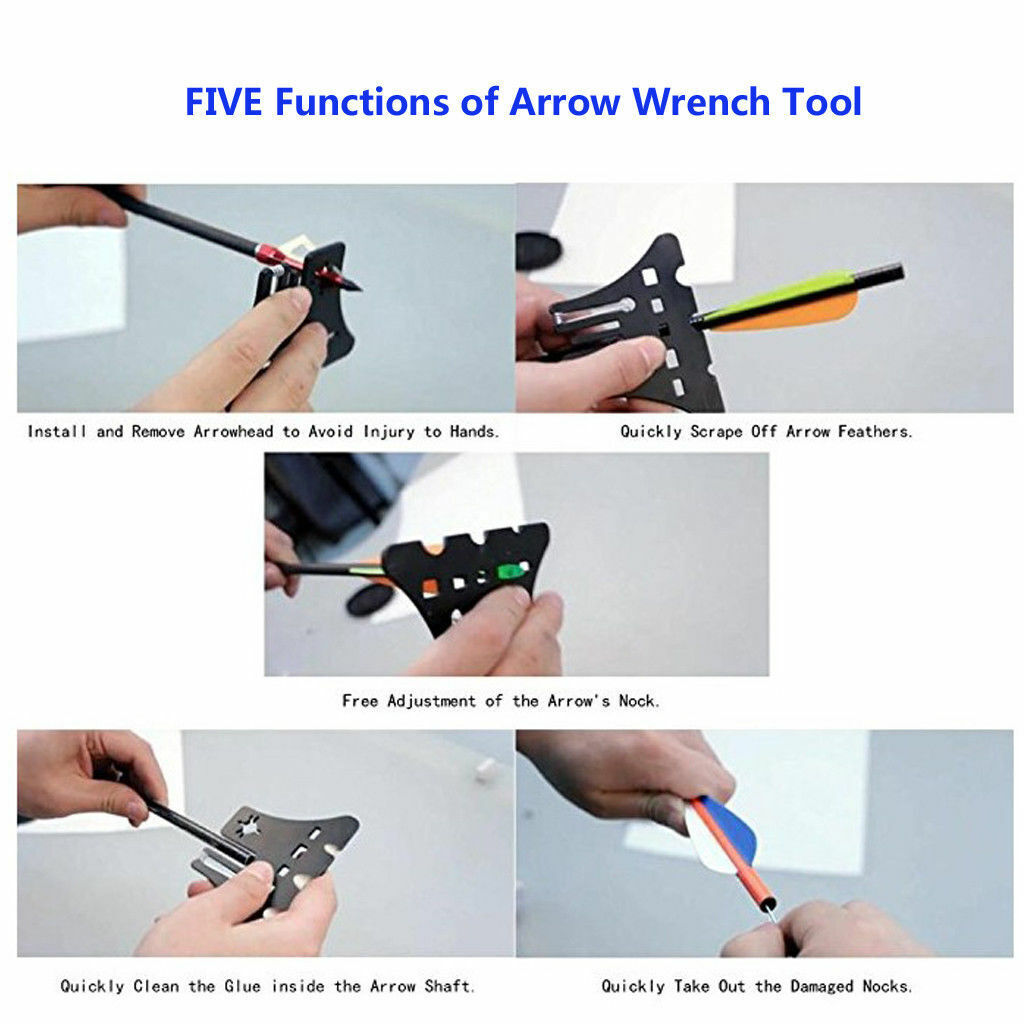 Archery Arrows Tool Multifunction Nock Puller Fletching Glue Remover Kit Wrench